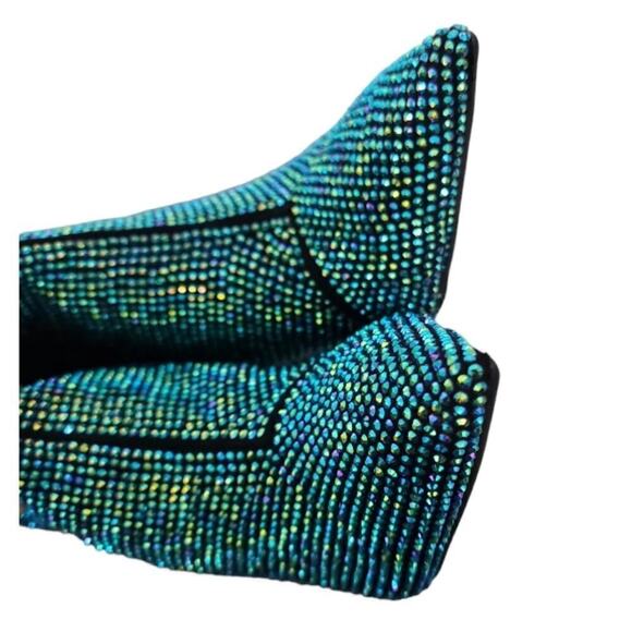 International Concepts Knee High Green Stovepipe Rhinestones Boots Size 8M NWT - Picture 5 of 8